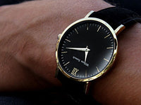 William Strouch Watch - CLASSIC BLACK+ GOLD STRAP