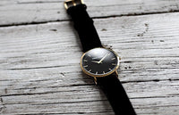 William Strouch Watch - CLASSIC BLACK+ GOLD STRAP