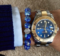 Atolyestone Bracelet - 18K WHITE GOLD LION BLUE JASPER