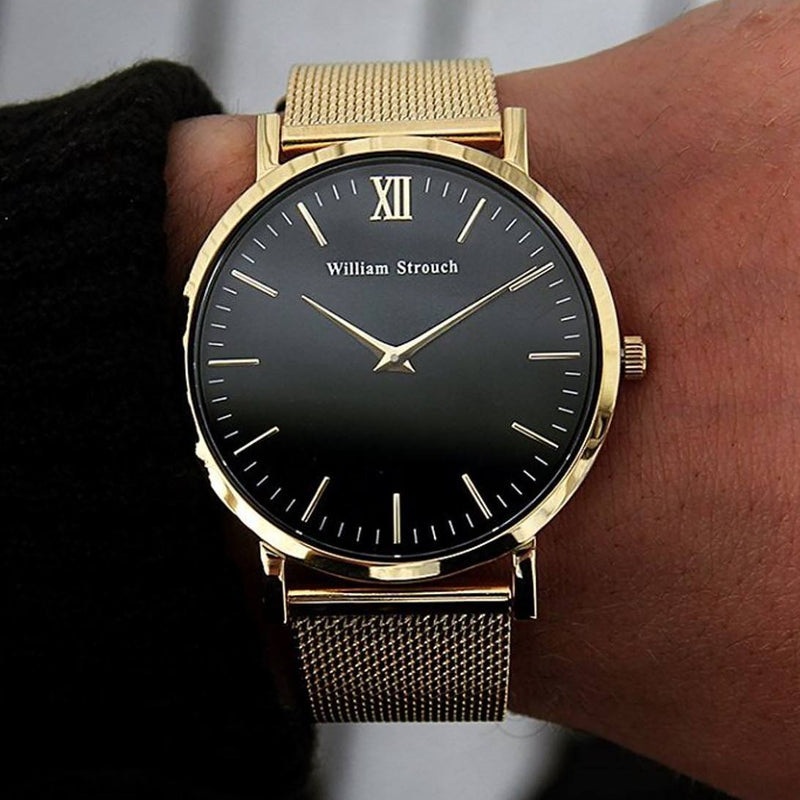 William Strouch Watch - CLASSIC GOLD + LEATHER STRAP