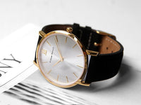 Watch - GOLD AND SILVER STREAK + LEATHER STRAP